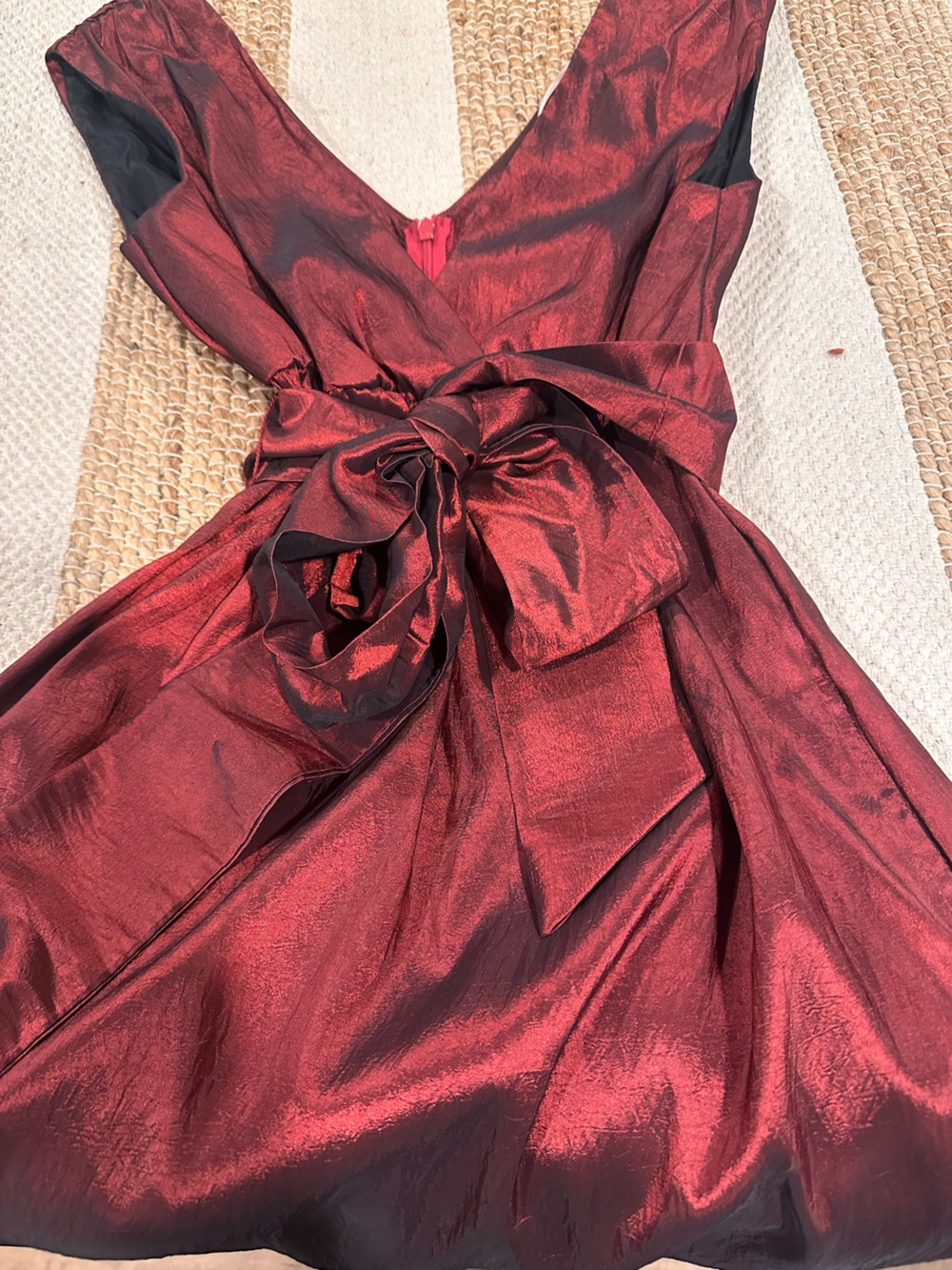 Elegant Burgundy/red Satin Women's Dress-Size 4